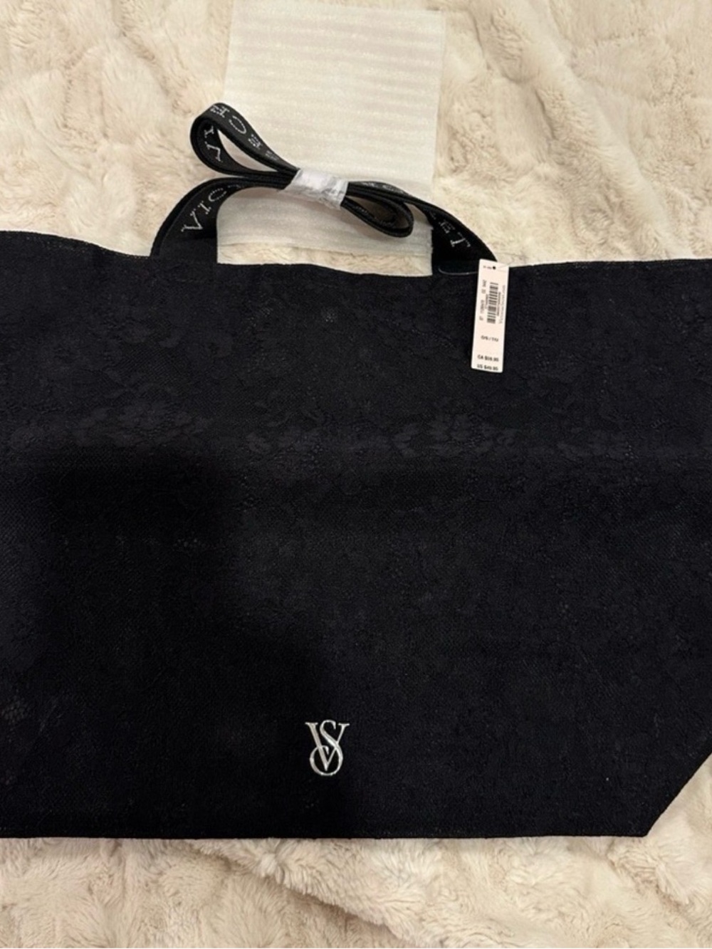 Victoria's Secret Black Lace Shoulder Tote - Picture 5 of 5